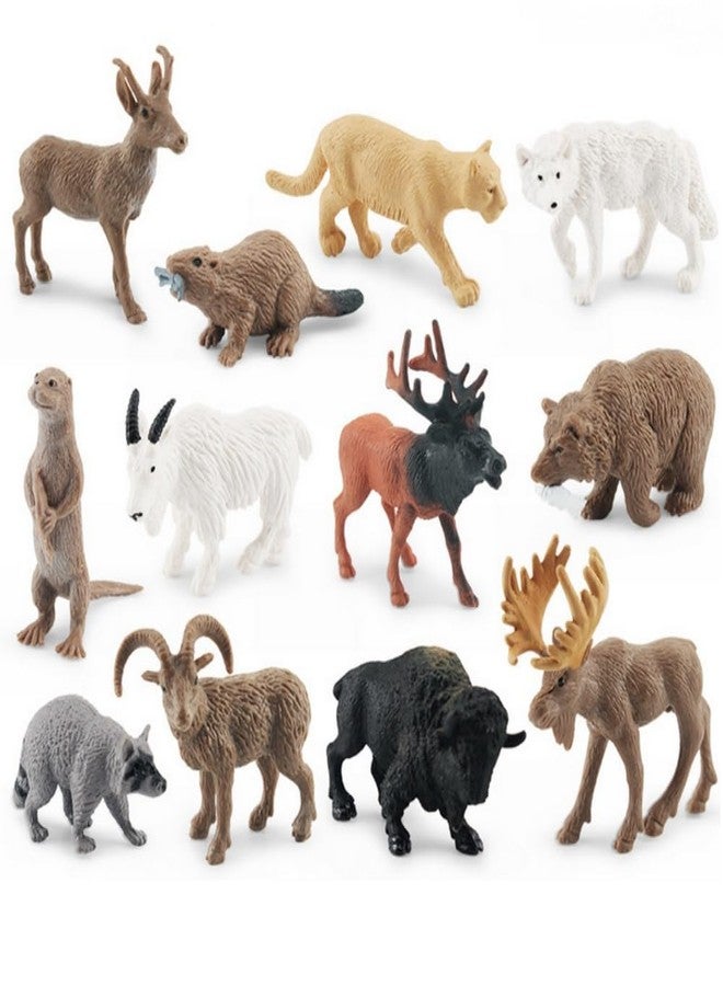 OUKEYI Realistic Jungle Animal Figurines，Forest Animal Toys Figures, Realistic Woodland Creatures Figurines, Plastic Animals Miniature Toys Cake Topper Supplies for Kids Toddlers 12 pcs - Image 1